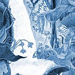 Foresta monocromia blu